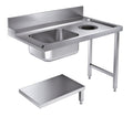 Indløbsbord med affaldshul - bundhylde - højre - 1200 mm - til 7280.0045 / 7280.0046