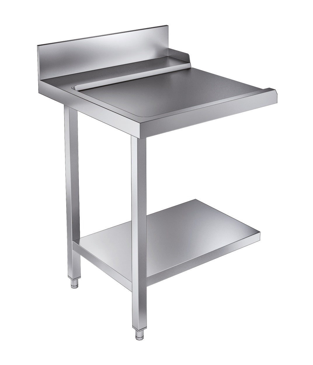 Udløbsbord med bundhylde - venstre - 700 mm - til 7280.0045 / 7280.0046