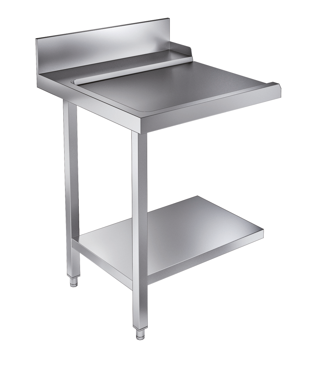 Udløbsbord med bundhylde - venstre - 700 mm - til 7082.0070 / 7082.0075