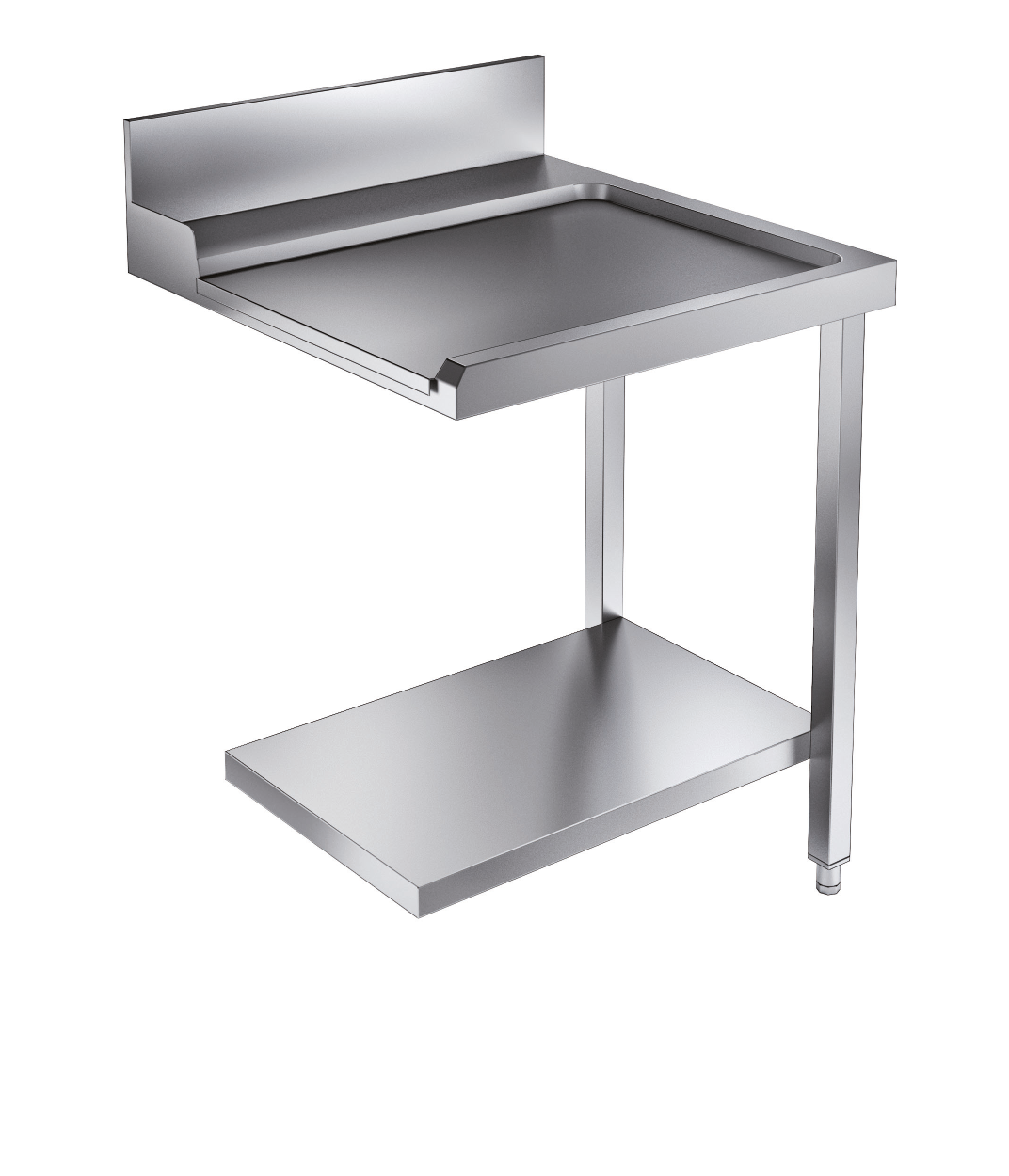 Udløbsbord med bundhylde - højre - 700 mm - til 7082.0070 / 7082.0075