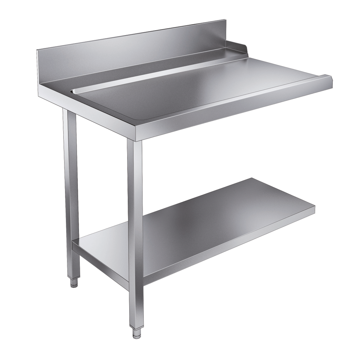 Udløbsbord med bundhylde - venstre - 1100 mm - til 7082.0070 / 7082.0075