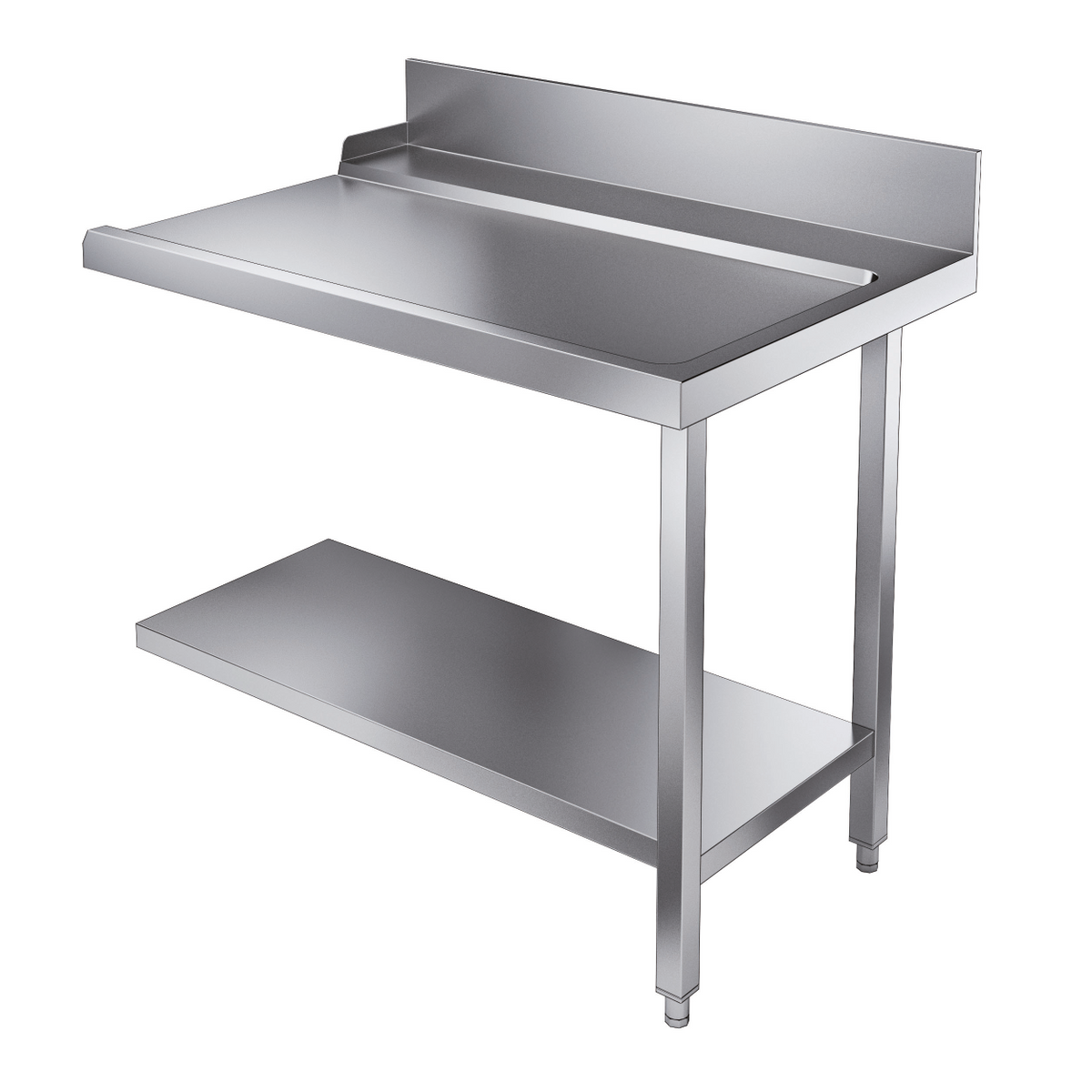 Udløbsbord med bundhylde - højre - 1100 mm - til 7082.0070 / 7082.0075