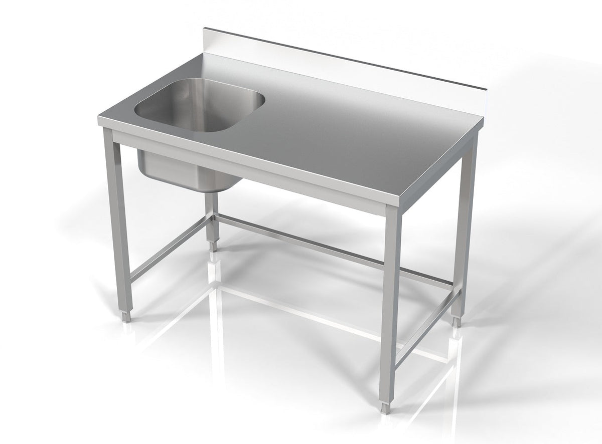 Bord med 1 vask - venstre - 700 x 1200 mm