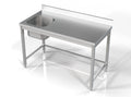 Bord med 1 vask - venstre - 700 x 1400 mm
