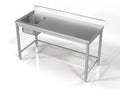 Bord med 1 vask - venstre - 700 x 1600 mm