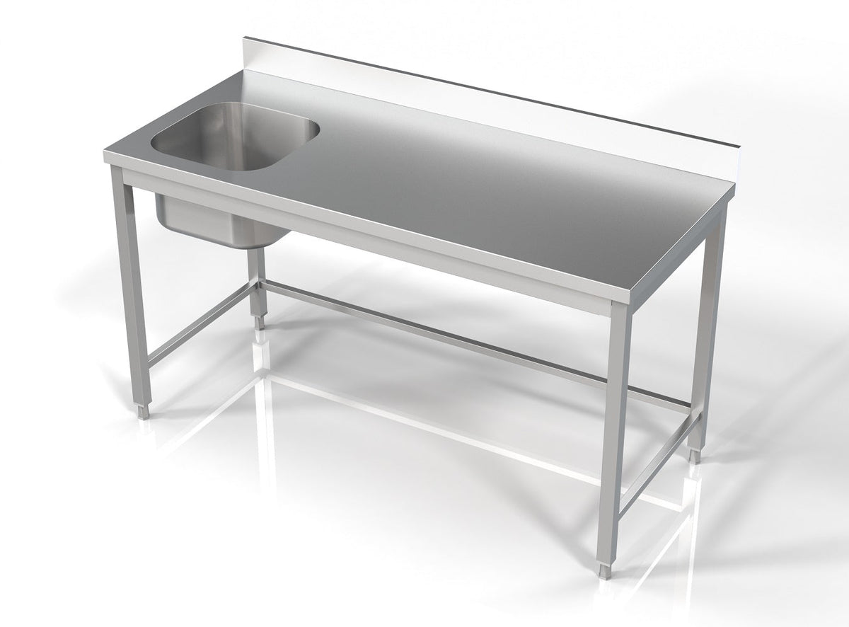 Bord med 1 vask - venstre - 700 x 1600 mm