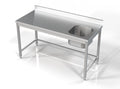 Bord med 1 vask - højre - 700 x 1600 mm
