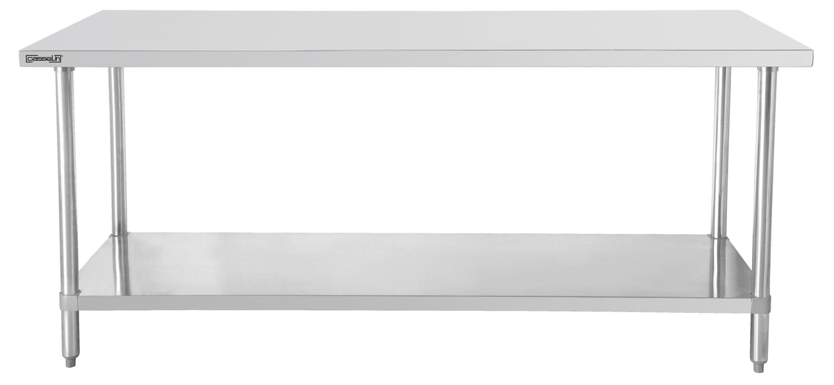 Arbejdsbord i rustfrit stål 600 med hylde 1000 mm