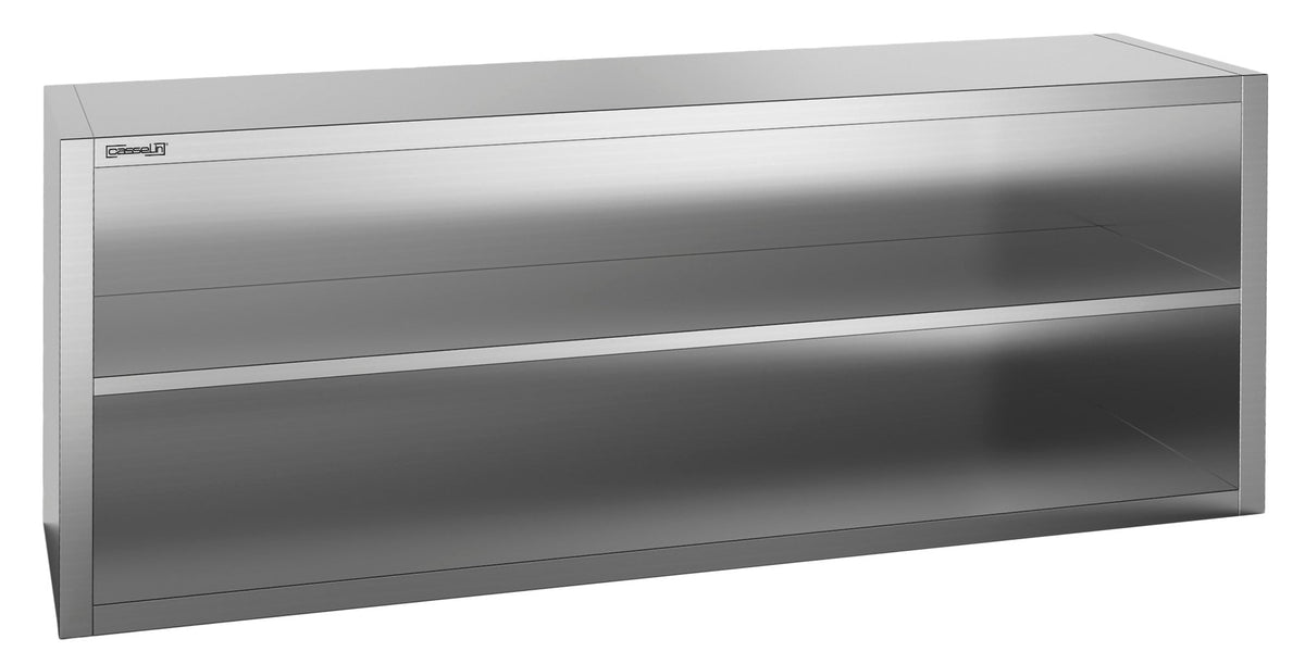 Åbent vægskab i rustfrit stål, 1200 mm