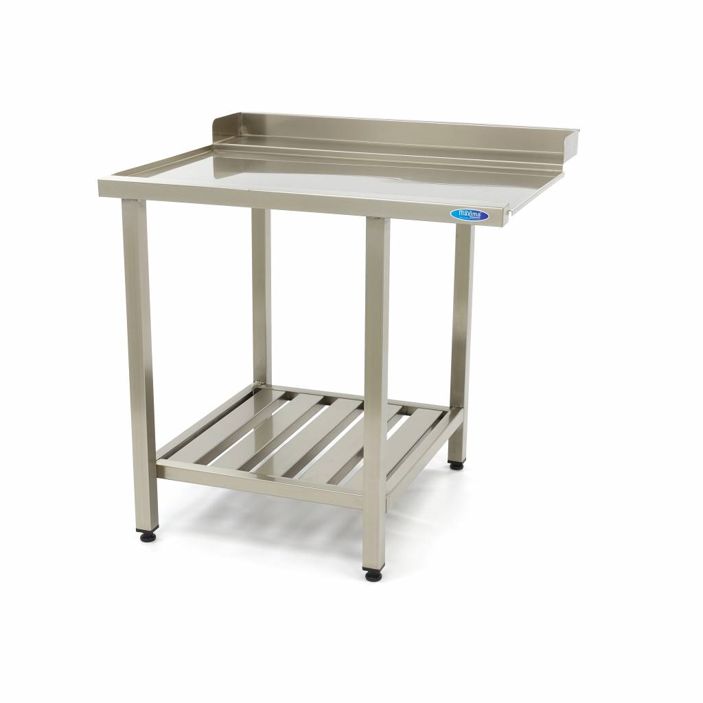 Opvaskemaskine bord - 120 x 75 cm - Venstre - med bagplade og opbevaring Hylde