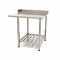 Opvaskemaskine bord - 120 x 75 cm - Højre - med backsplash og opbevaring Hylde